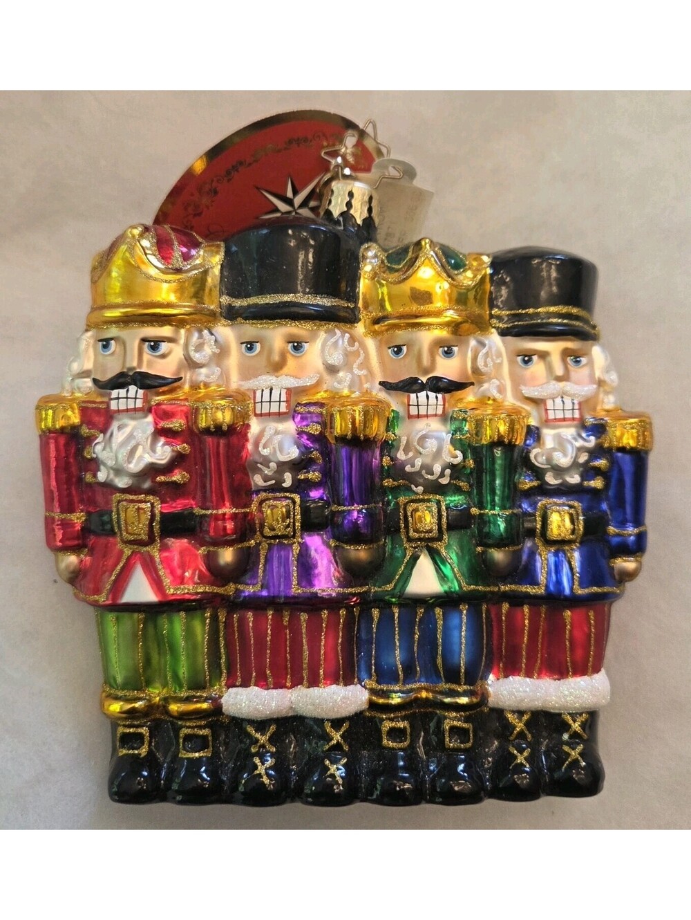 Christopher Radko All In a Row Nutcracker Glass Ornament, New w/Tag, 5", 2016